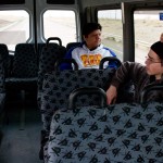 Colt Houle and Jon Fegan (left to right) commute from Rocky Boy's Reservation to Havre every weekday to attend Youth Build, a GED and jobs skills program for at-risk youth. Fegan said without the bus he couldn't be in Youth Build.