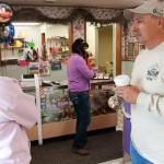 Allen Fisher, economic development coordinator for the tribal housing authority, stops in for his regular cup of coffee. Many people like Fisher visit the Flower Grinder at least once daily to get a beverage and enjoy the social atmosphere of the shop.