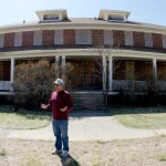 James Parker Shield, director of government affairs for the Little Shell, outlines the restoration process for the building at Morony Dam. The building will become a visitor center and a gathering place for Little Shell members once the state hands the land over to the tribe.