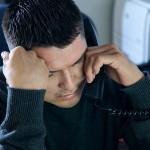 Roland Nez holds his head in frustration after speaking with one of his clients. Being the tribe’s sole adult probation officer takes a lot of time and effort. “I was already overwhelmed when I started, and I have already asked if they can hire another [probation officer], but they just can’t because of the budget,” said Nez.