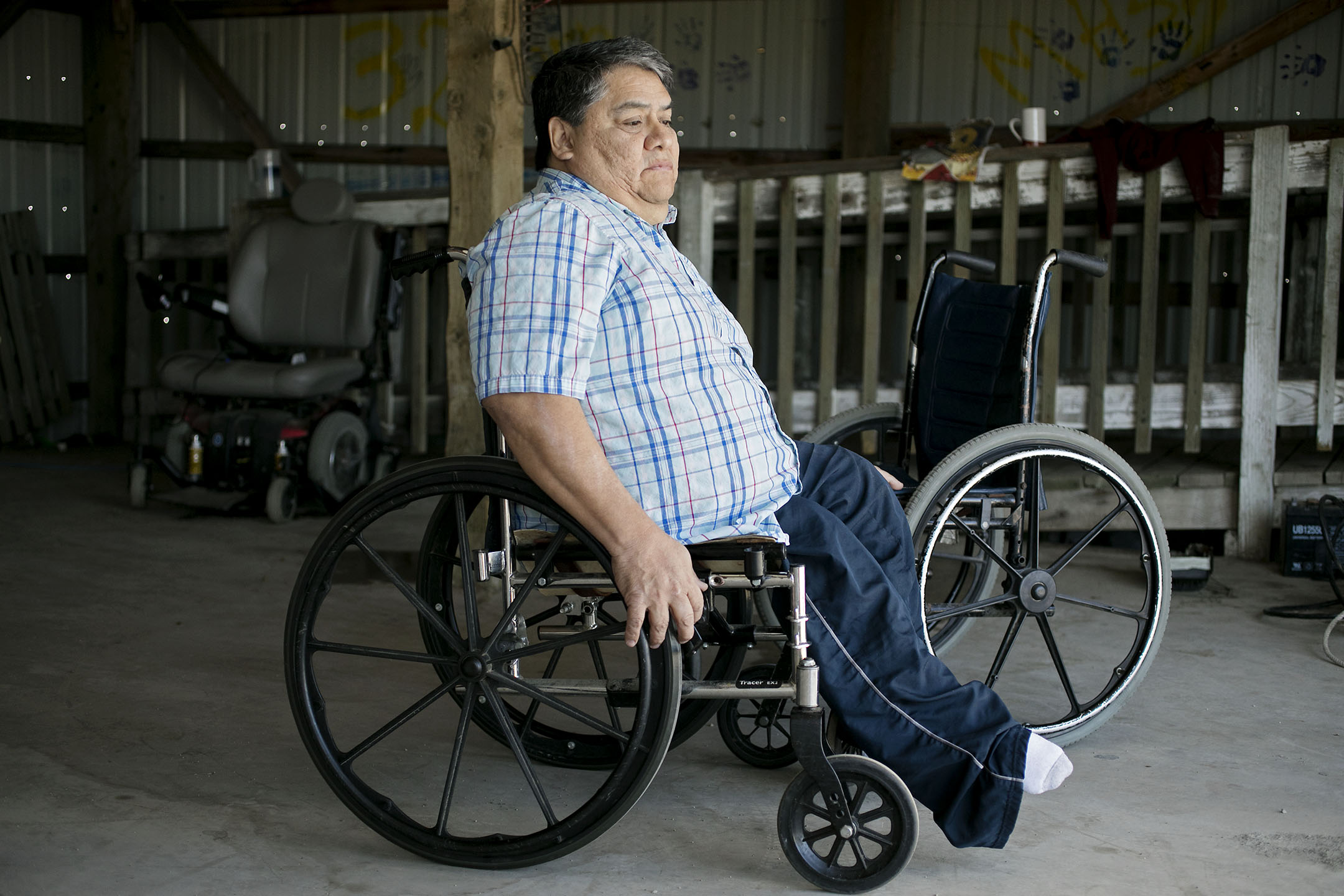 Kermit Horn’s legs are paralyzed due to polio. He has had to reinforce the seat of his wheelchair with leather straps. Medicare rejected his application for a new one, so the Public Health Nursing Program helped him, thanks to additional revenue from third party billing.