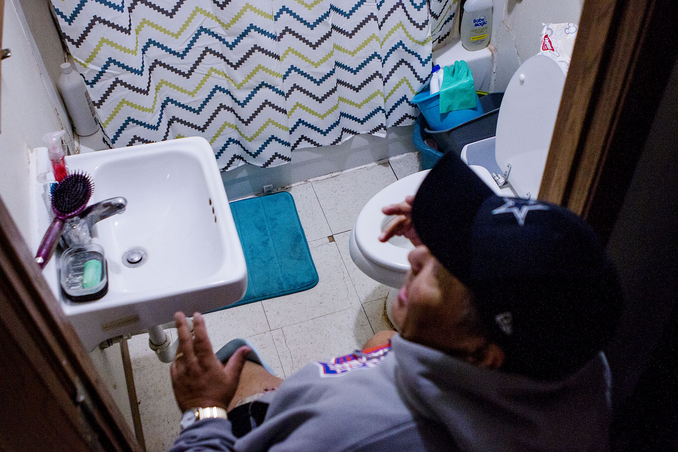 As a double amputee, Old Mouse has a hard time navigating his small bathroom. He is seeking funding for a new handicapped-accessible bathroom to help him manage everyday life.
