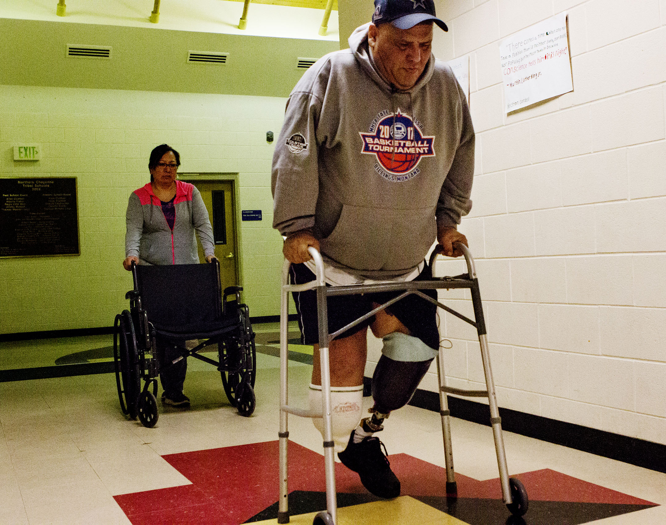 Jay D Old Mouse has to walk 50 feet unassisted before he can receive approval from IHS for a second prosthetic leg. "I'm going to get on it because I want that leg,” Old Mouse said. “That's the only thing holding me back is can I make 50 feet?"